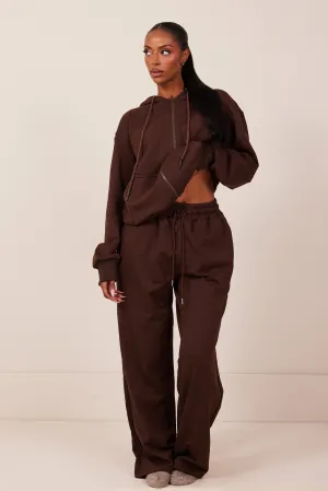 The Wide Leg Joggers - Brown