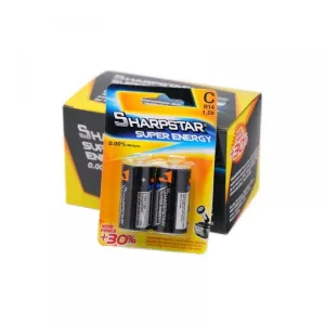 2pk Sharpstar Super Energy Heavy Duty C Battery 1.5V