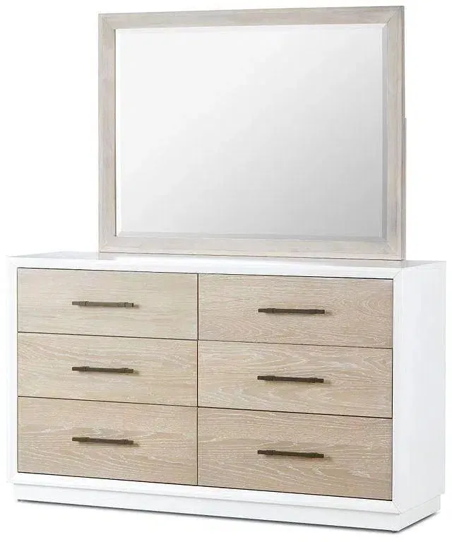 62" High Gloss Boca Grande Six Drawer Double Dresser