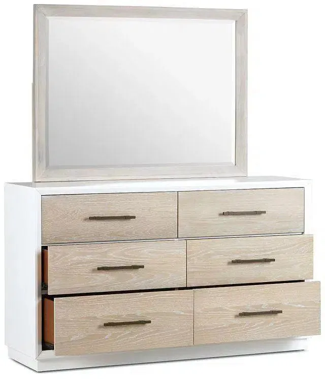 62" High Gloss Boca Grande Six Drawer Double Dresser