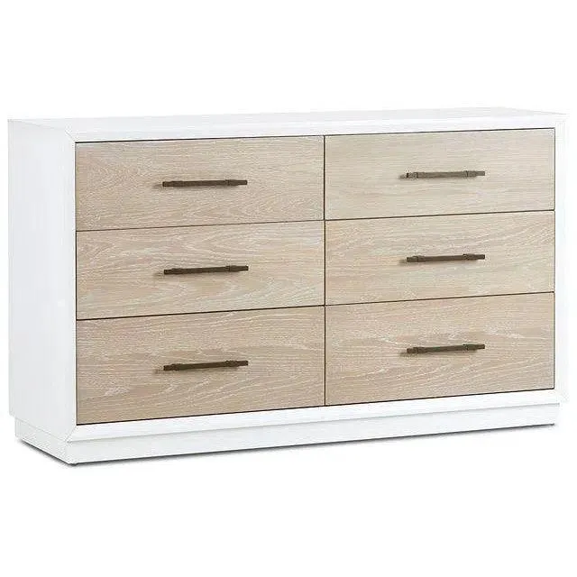 62" High Gloss Boca Grande Six Drawer Double Dresser