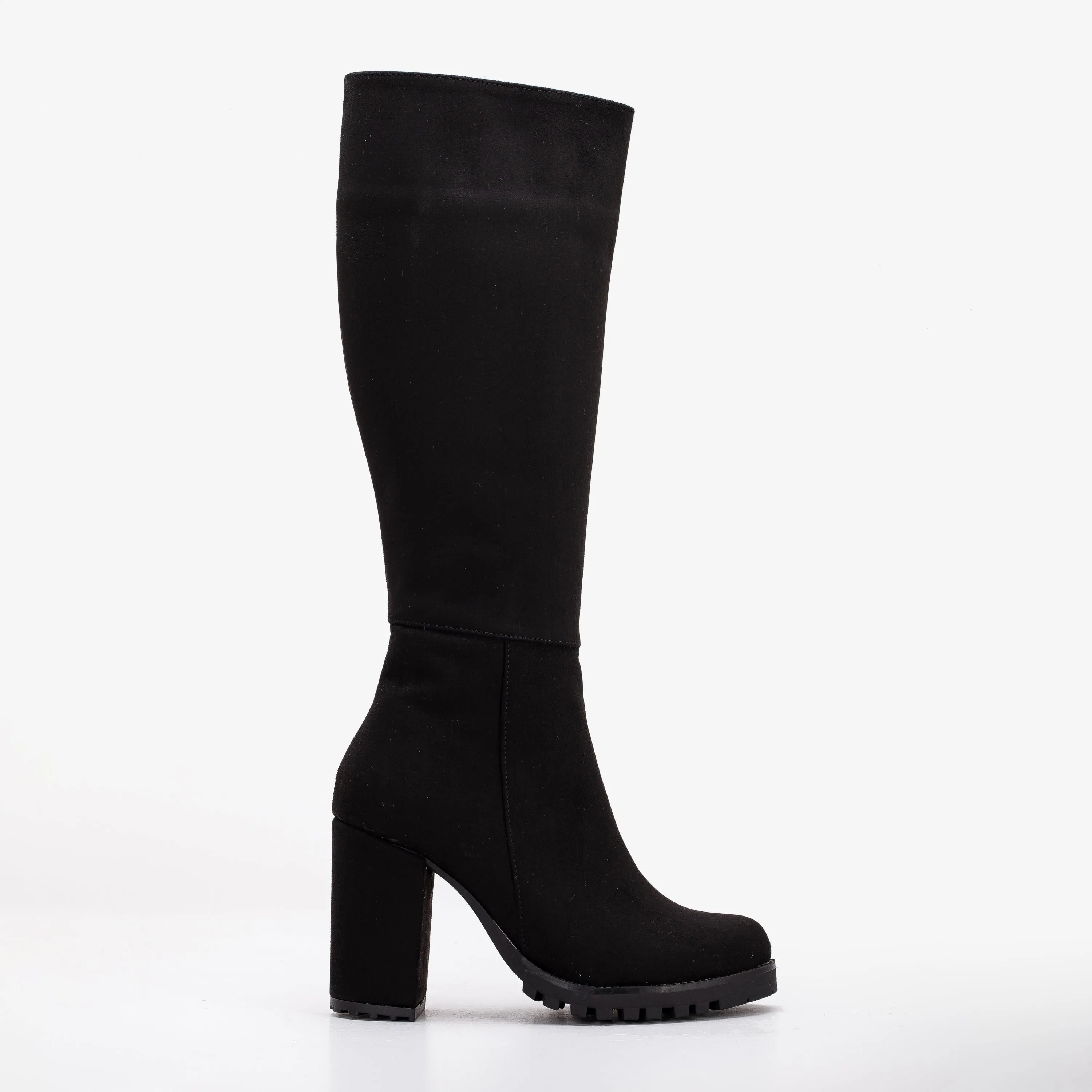 Alize - Black Suede Wide Calf Platform Boots