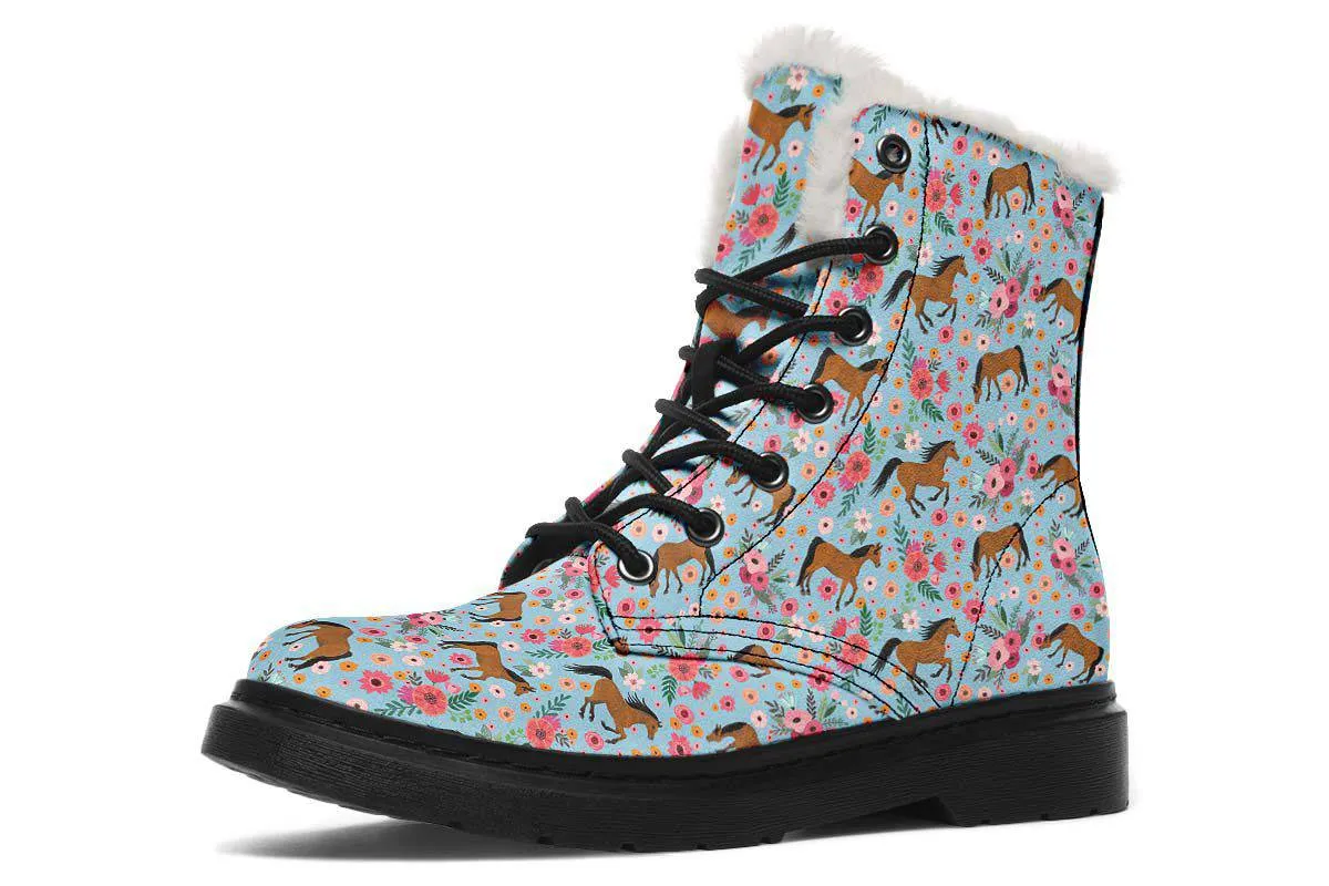 Arabian Horse Flower Winter Boots