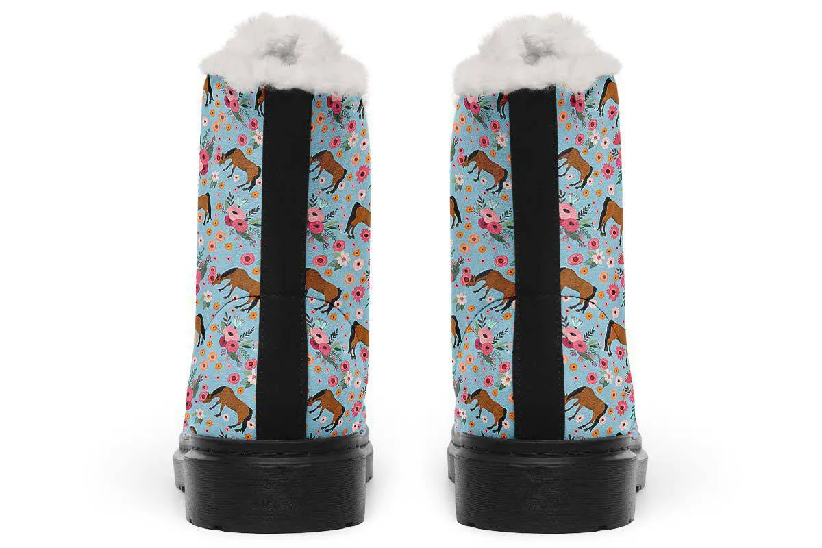 Arabian Horse Flower Winter Boots