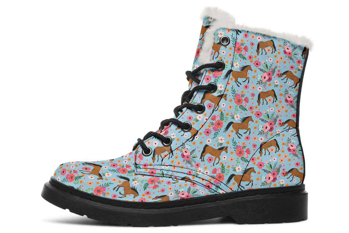 Arabian Horse Flower Winter Boots