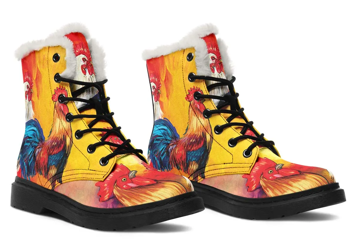 Artistic Rooster Winter Boots