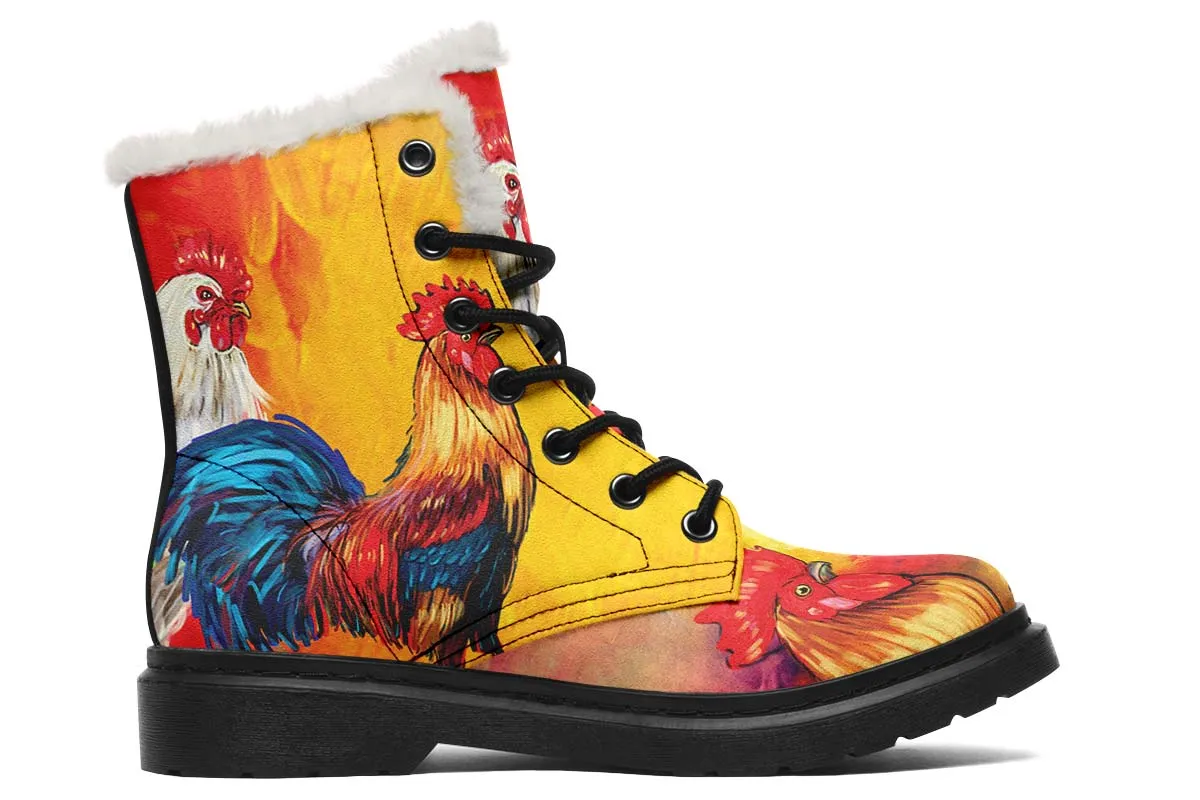 Artistic Rooster Winter Boots