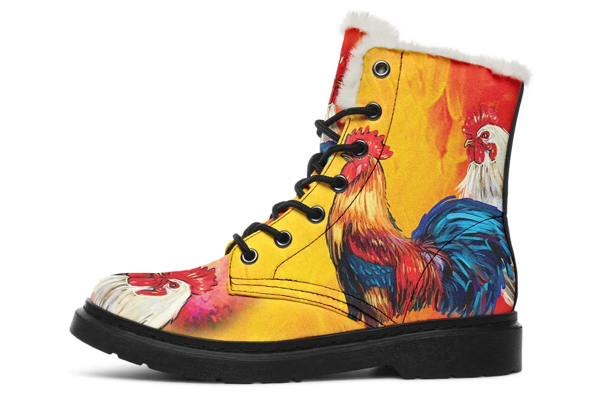 Artistic Rooster Winter Boots