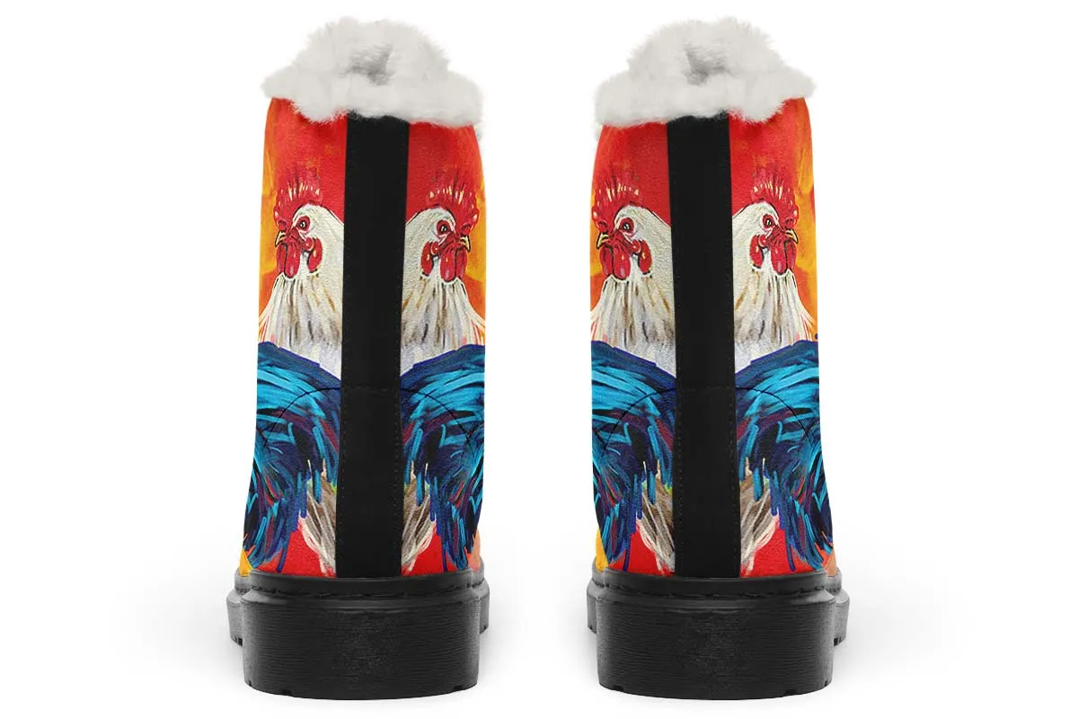 Artistic Rooster Winter Boots