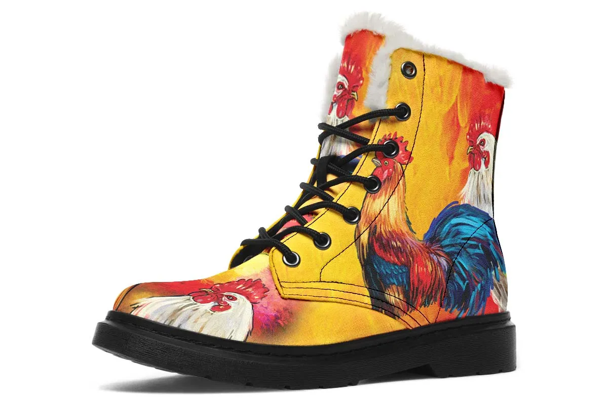 Artistic Rooster Winter Boots