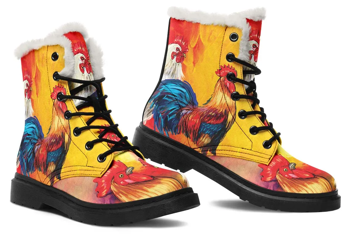 Artistic Rooster Winter Boots