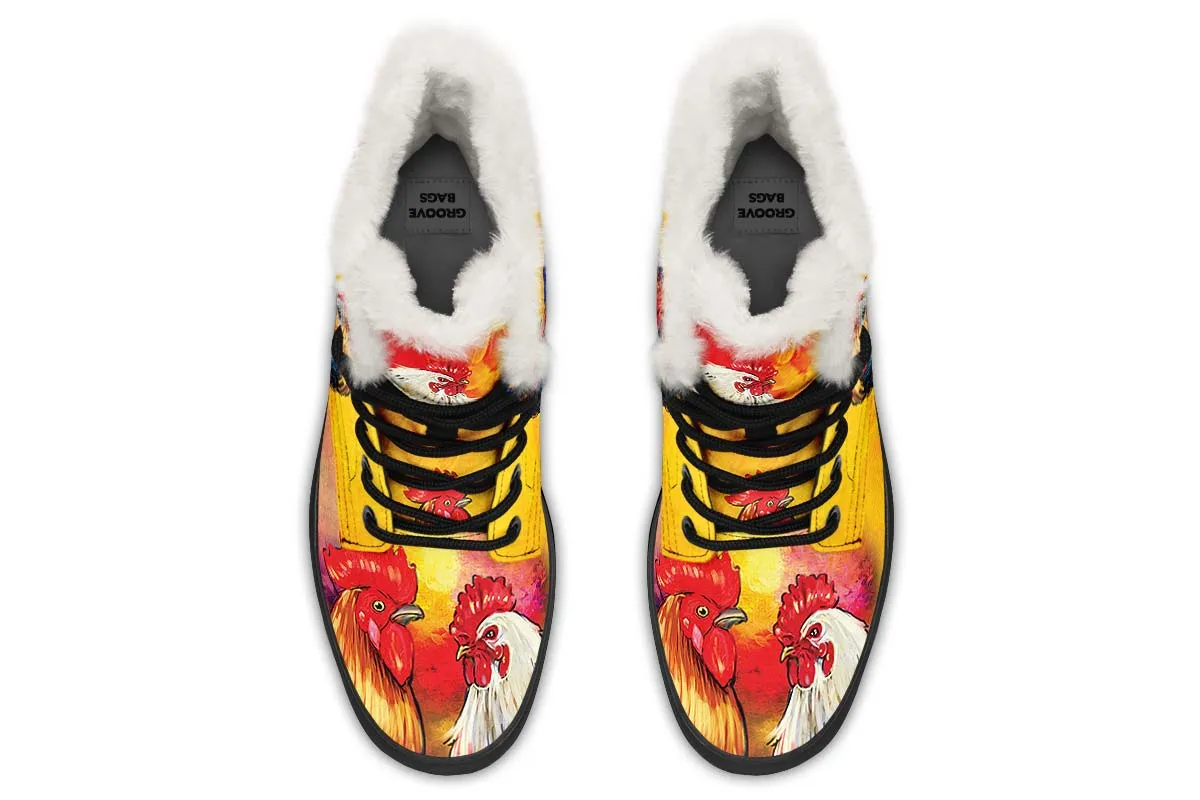 Artistic Rooster Winter Boots