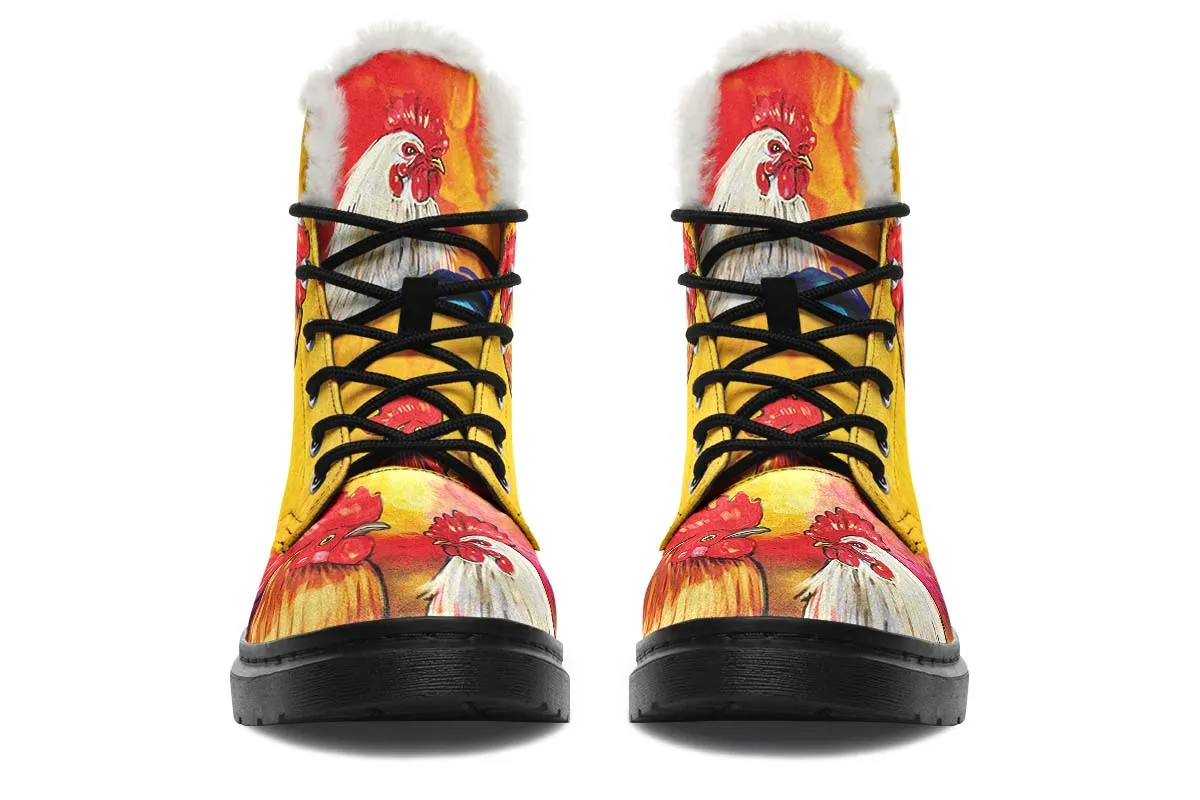 Artistic Rooster Winter Boots