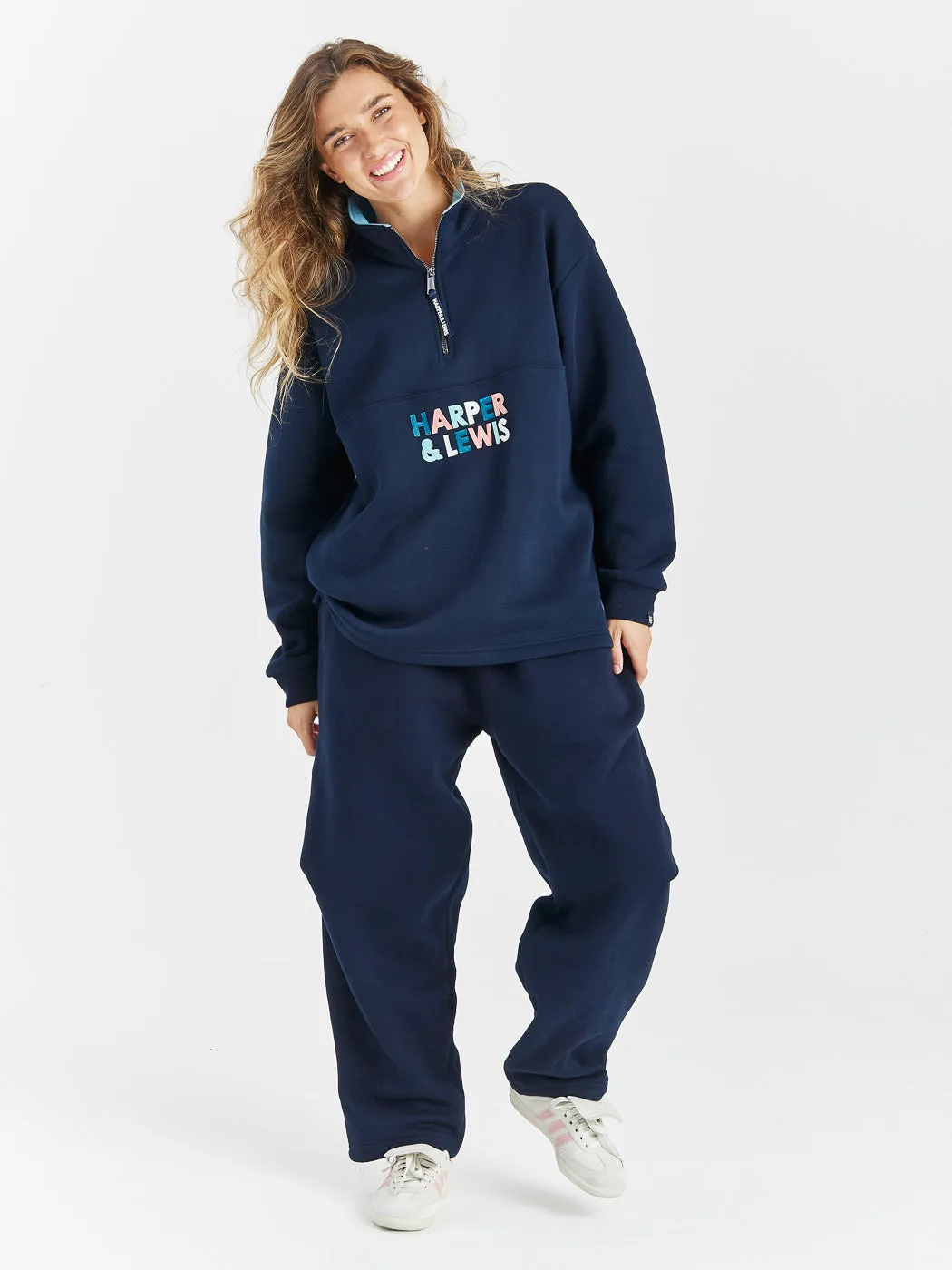 Aya Barrel Joggers Navy