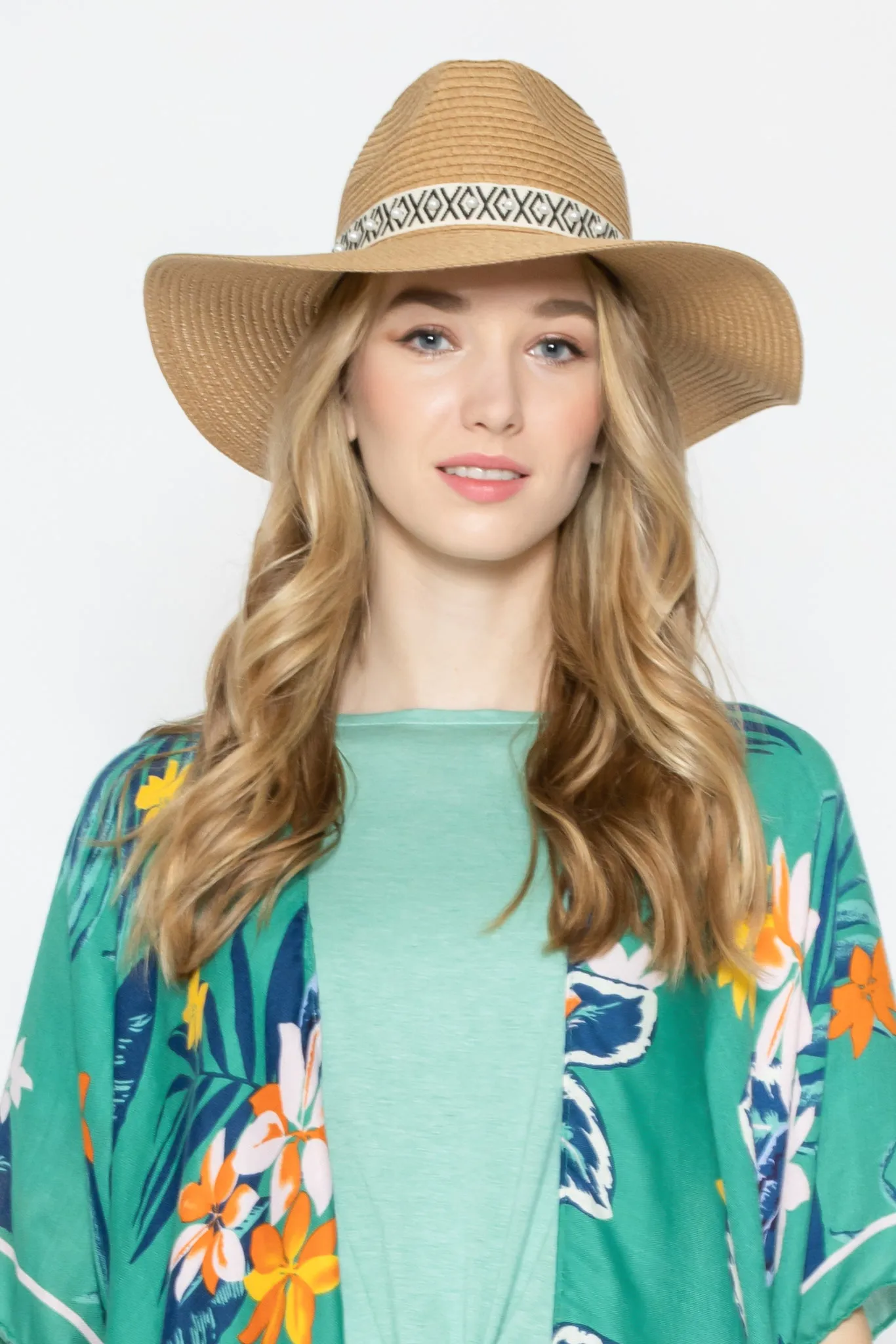 Aztec Pearl Band Panama Hat