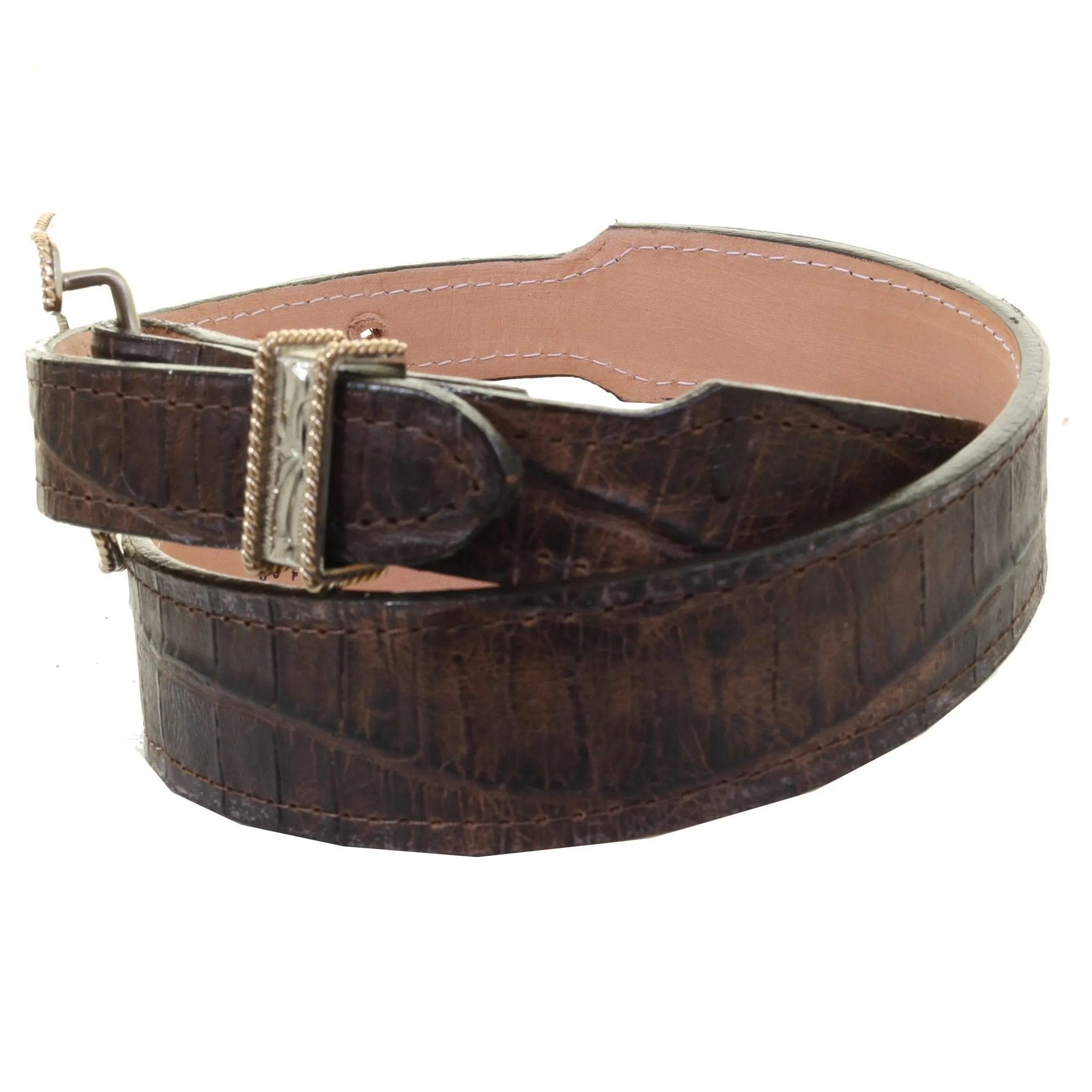 B1103 - Cognac Tail Gator Print Belt