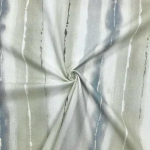 Beige and Greyish Blue Paint Lines Panama Fabric