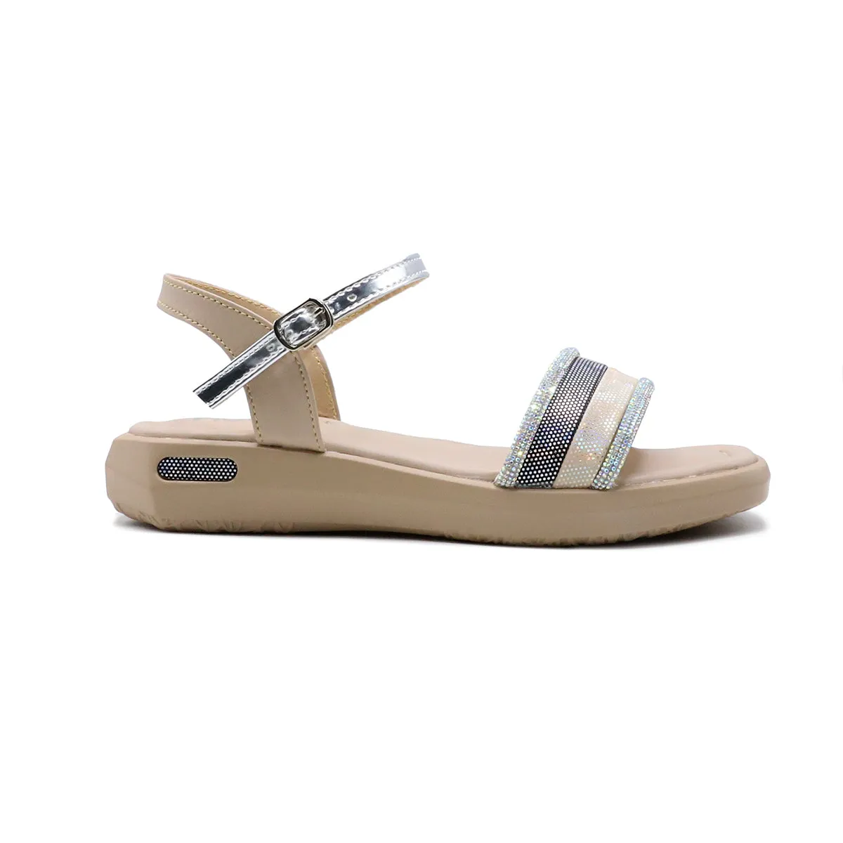 Stylish Beige Strappy Sandal with Embellishments - L00780028