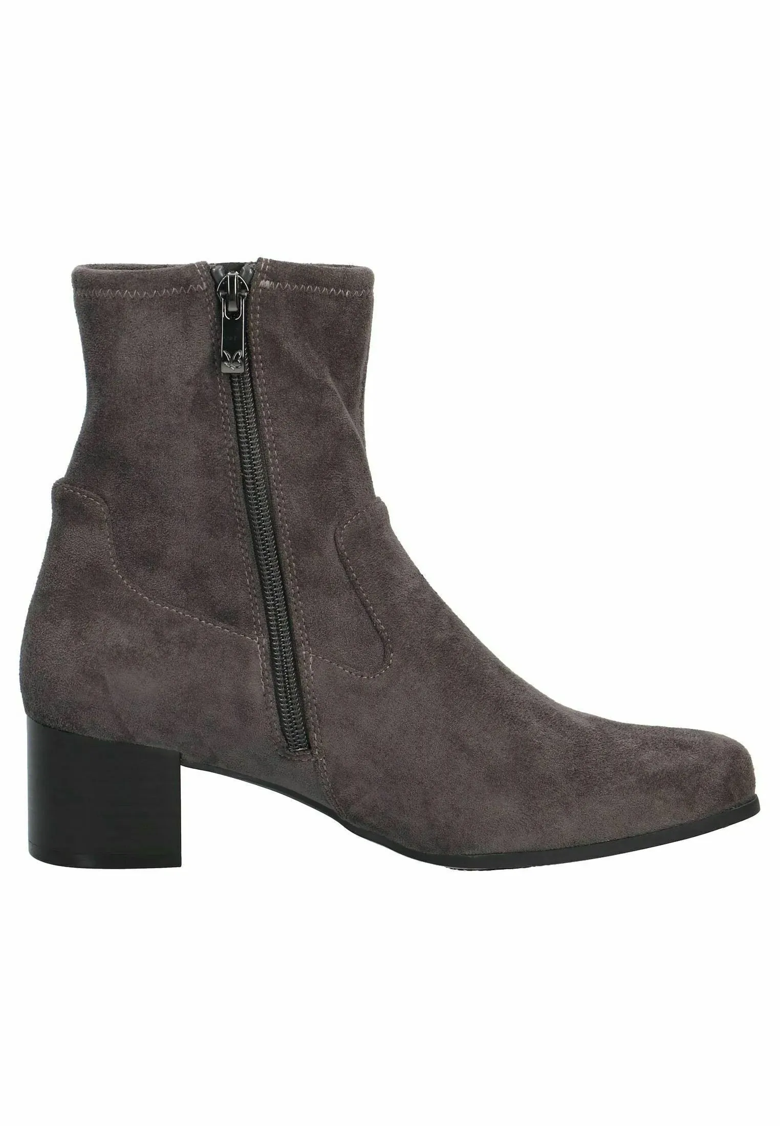 Caprice 25316-41 Dark Grey Suede Stretch Low Heeled Ankle Boots