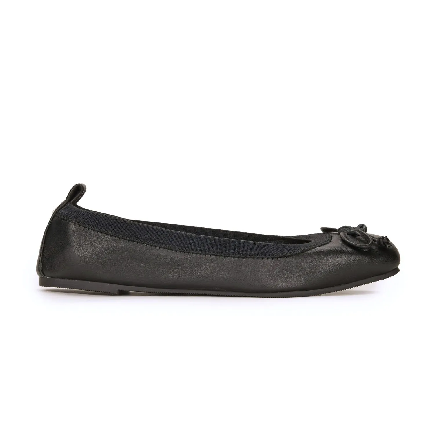 Caroline Ballet Flat in Black Leather