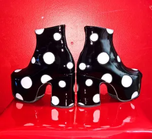 Cartoon Polkadot Platform Ankle Boots