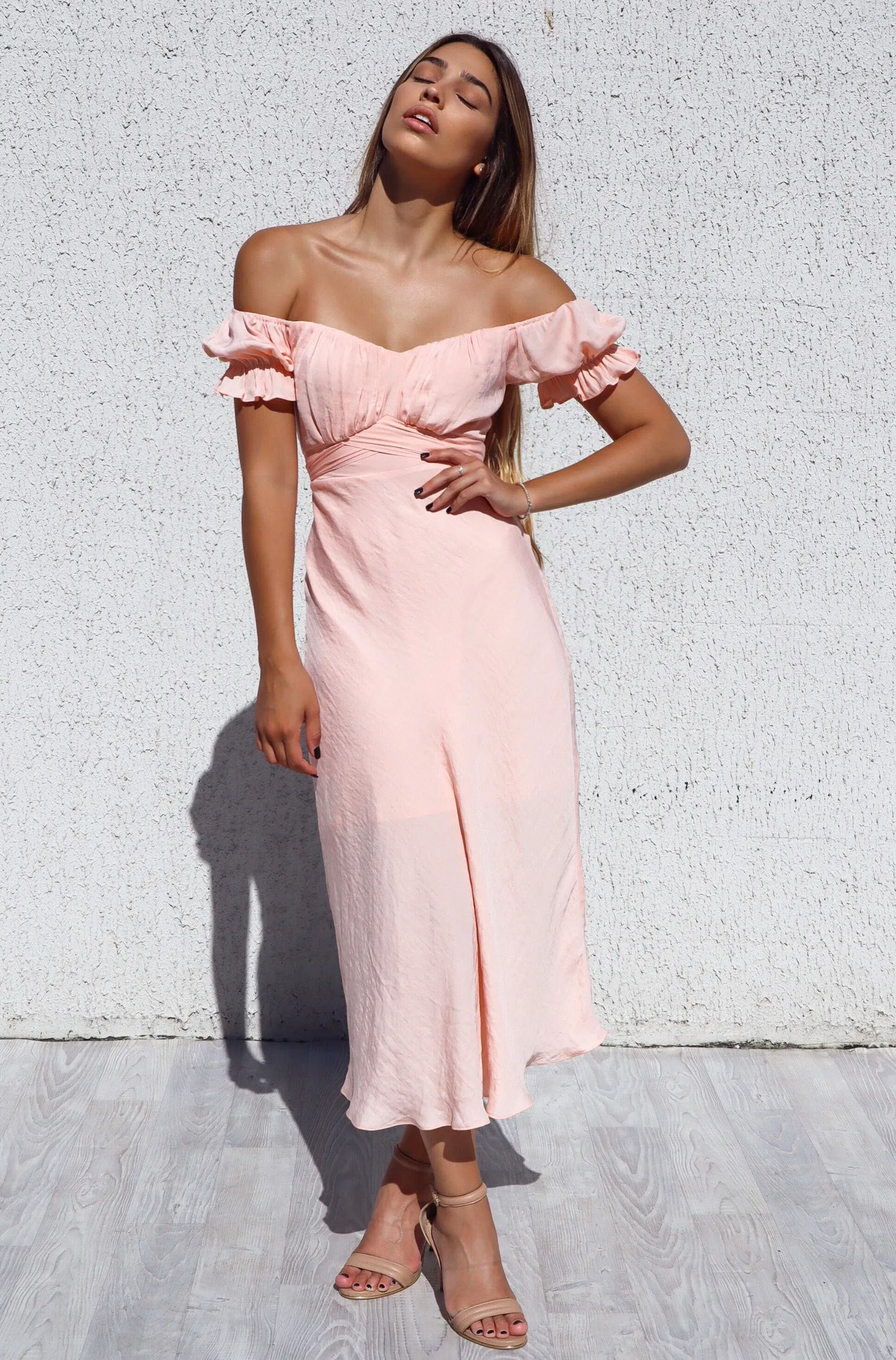 Claudia Midi Dress - Peach