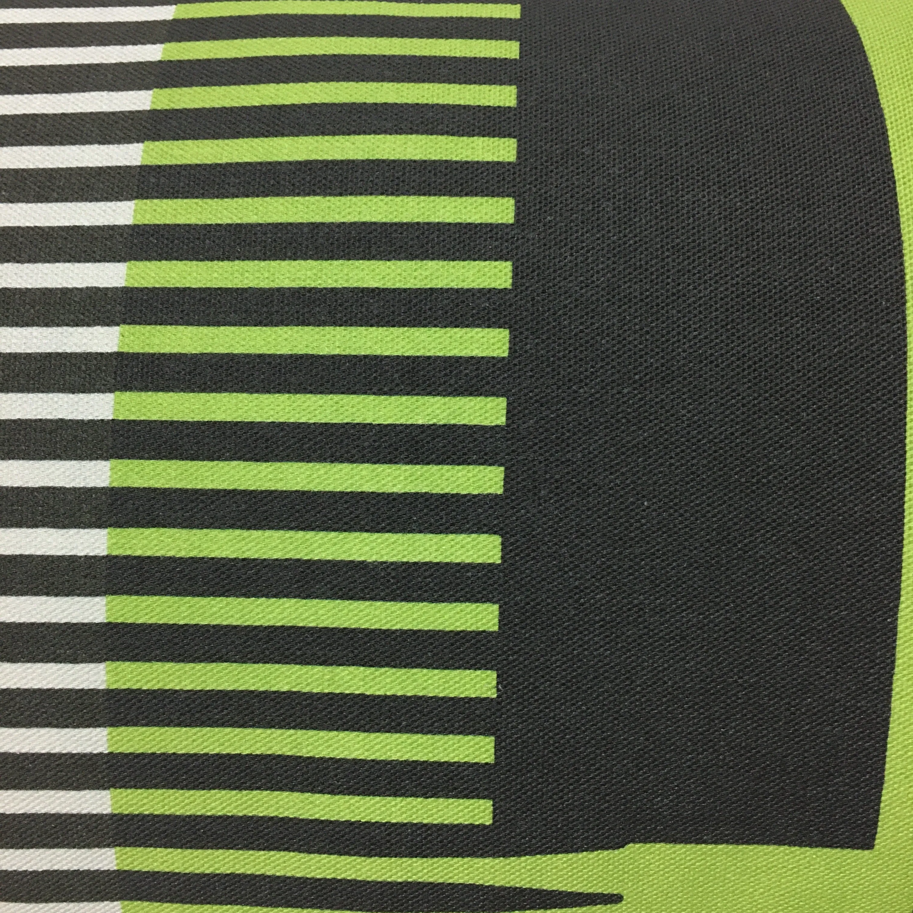 Combed Stripe Cushion - Pea green, black   grey