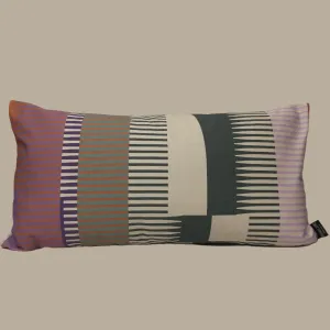 Combed Stripe Cushion - Raspberry, lilac   terracotta