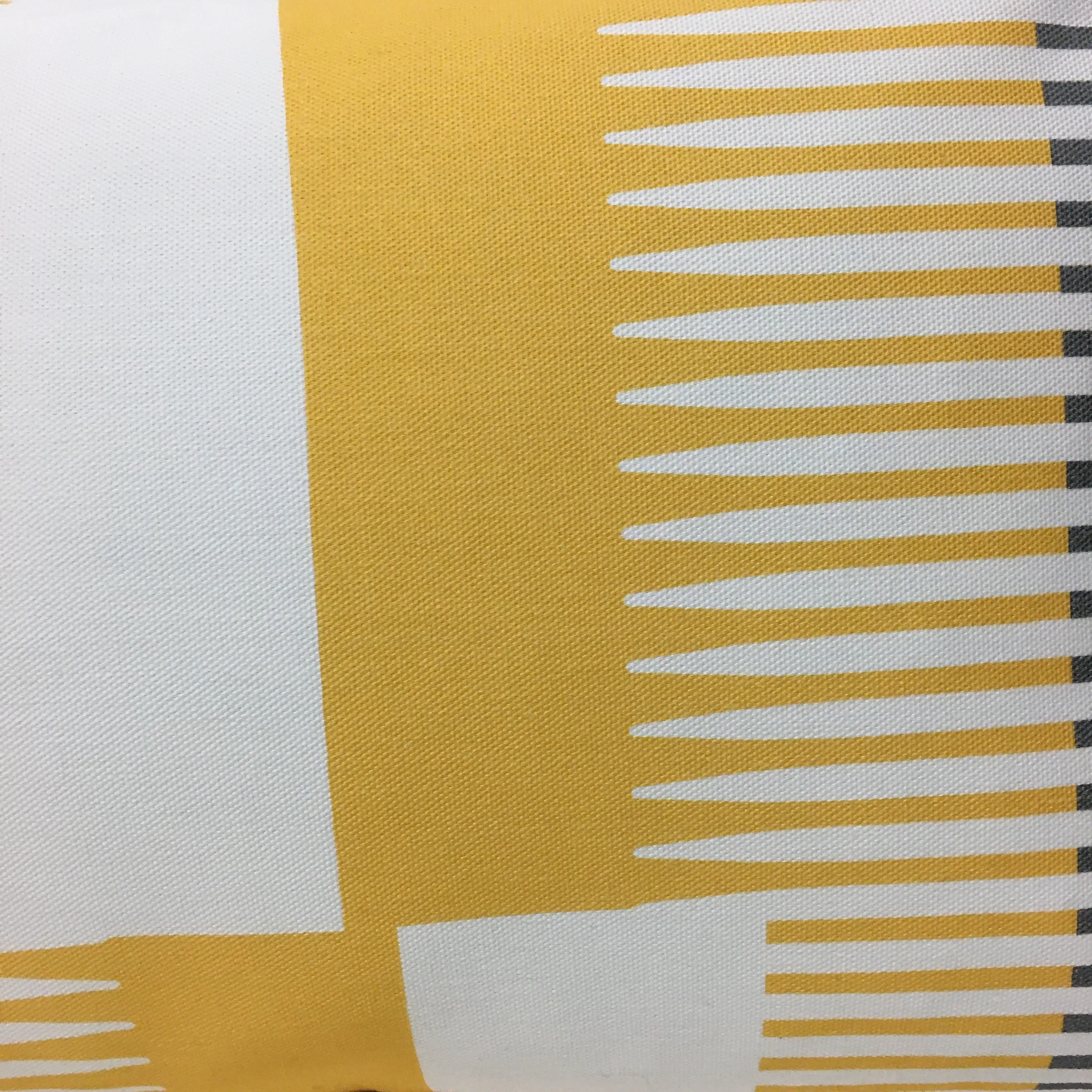 Combed Stripe Cushion - Saffron, charcoal   white ( two available )