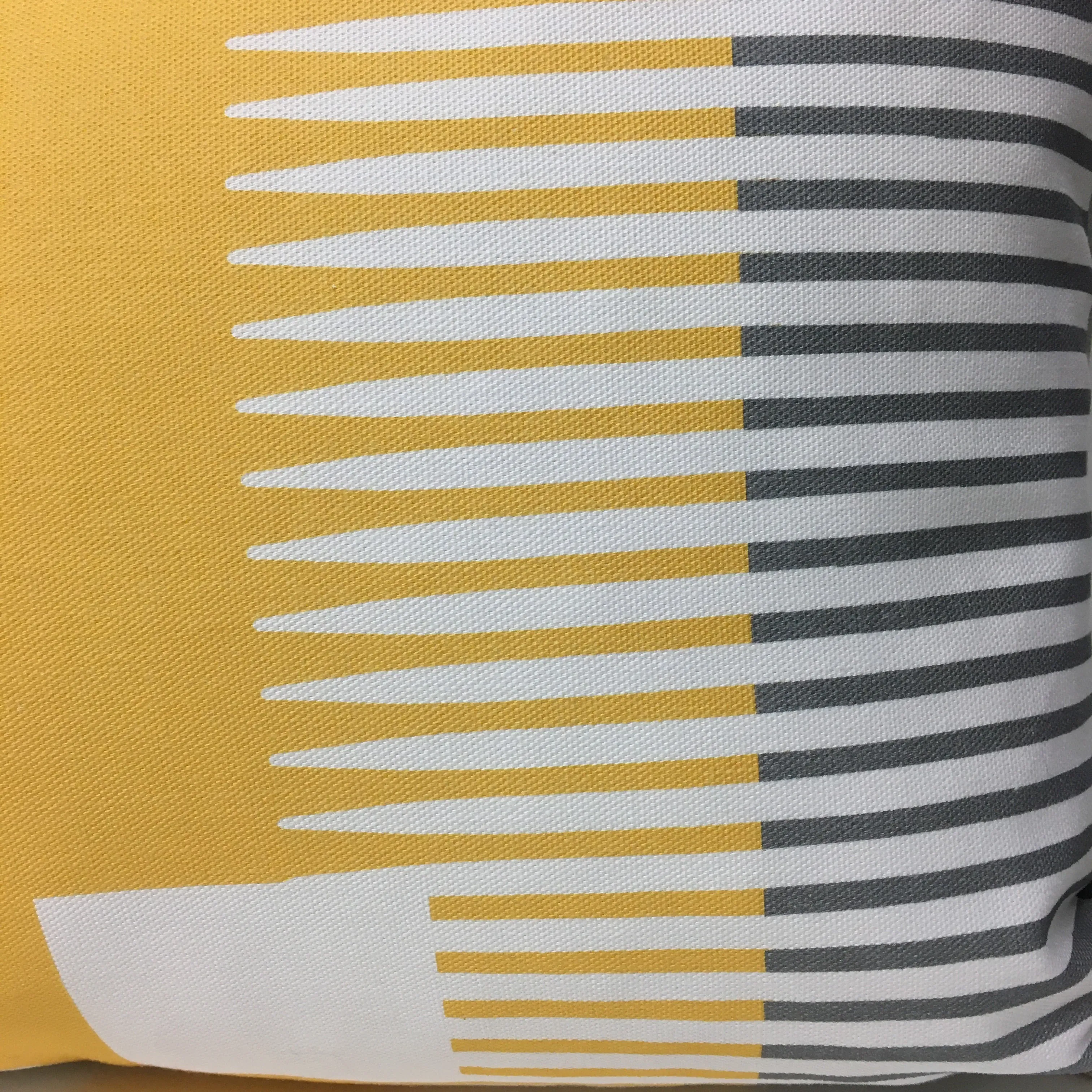 Combed Stripe Cushion - Saffron, charcoal   white ( two available )