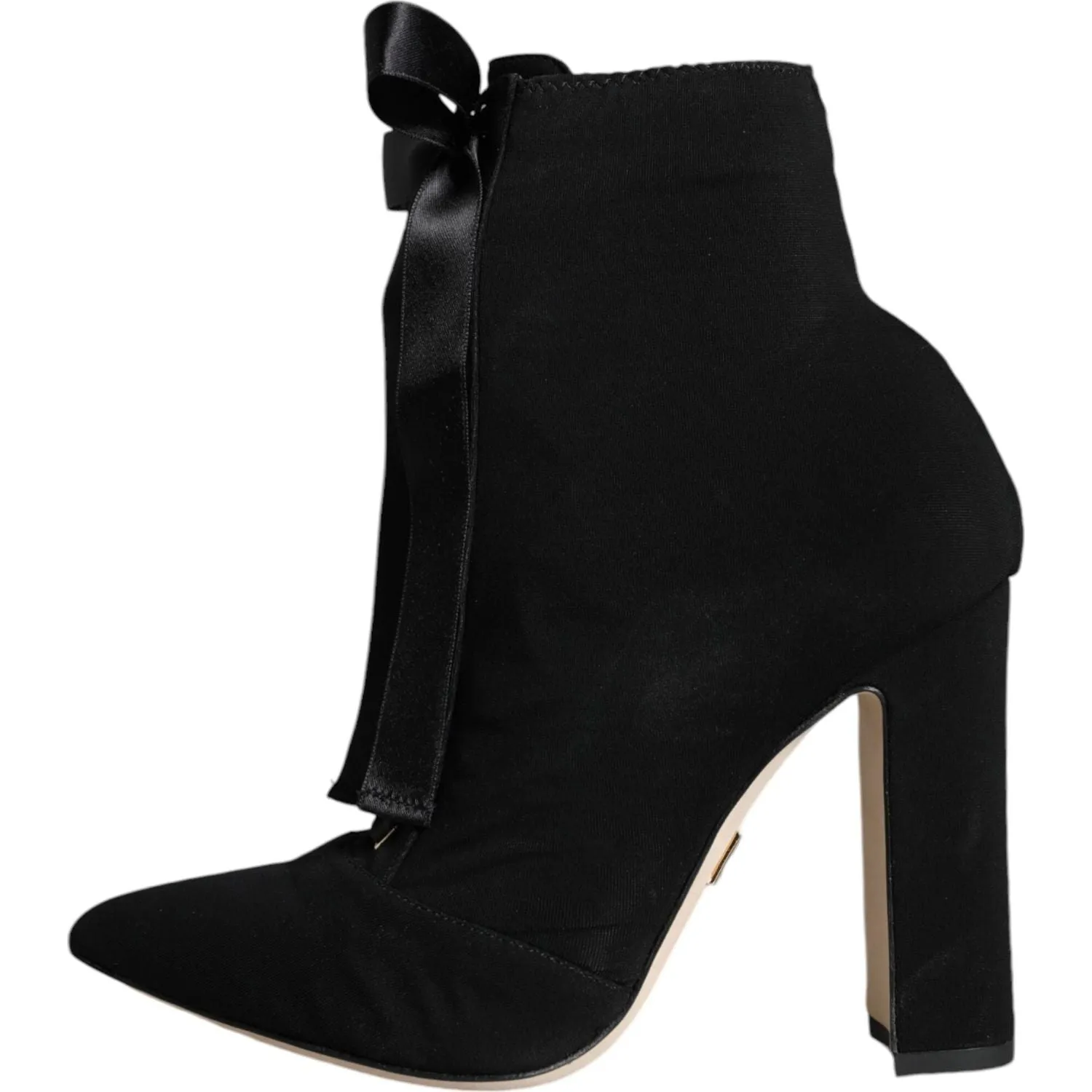 Dolce & Gabbana Black Jersey Stretch Ankle Booties Shoes