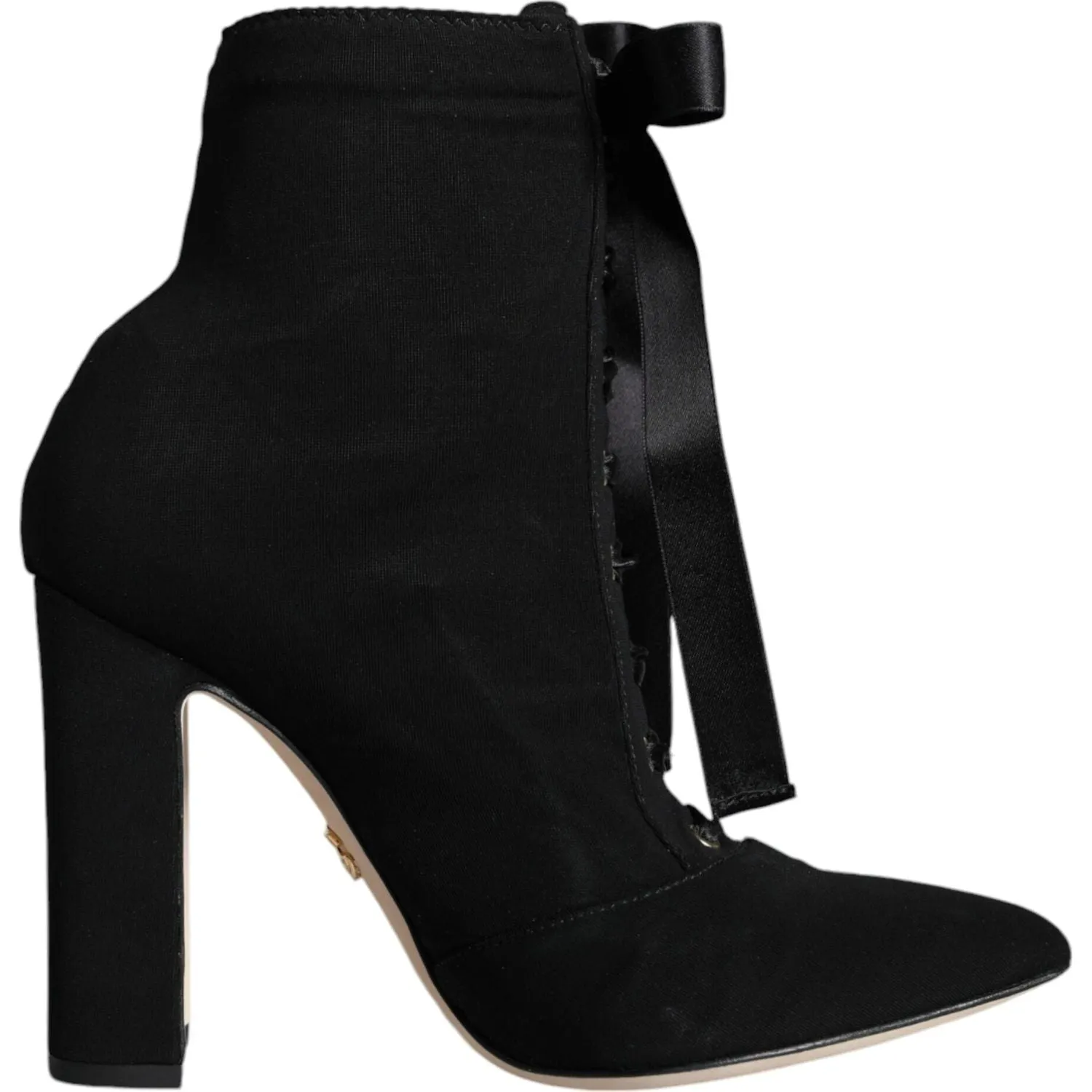 Dolce & Gabbana Black Jersey Stretch Ankle Booties Shoes