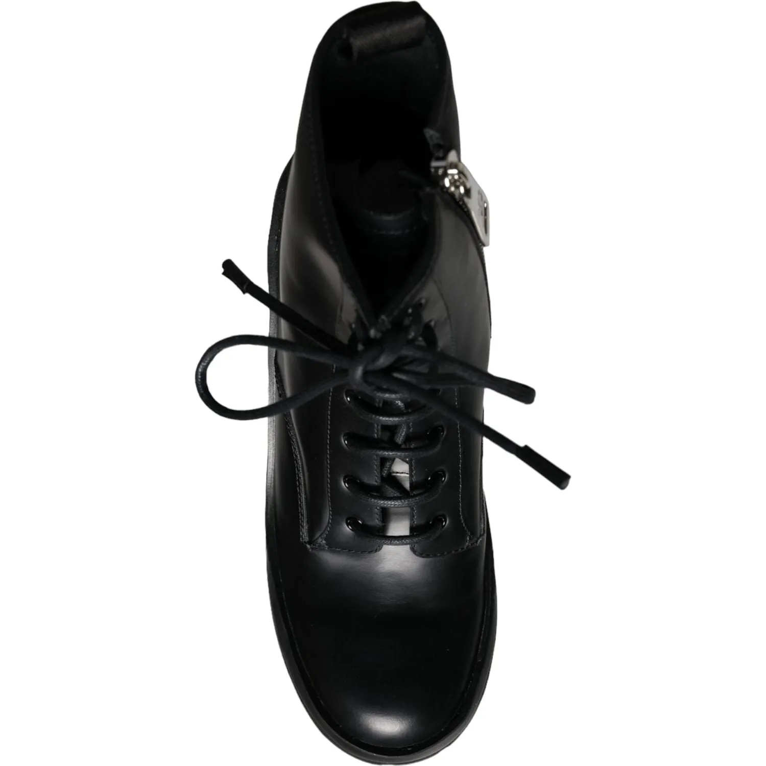 Dolce & Gabbana Black Lace Up Trekking Ankle Boots Men Shoes