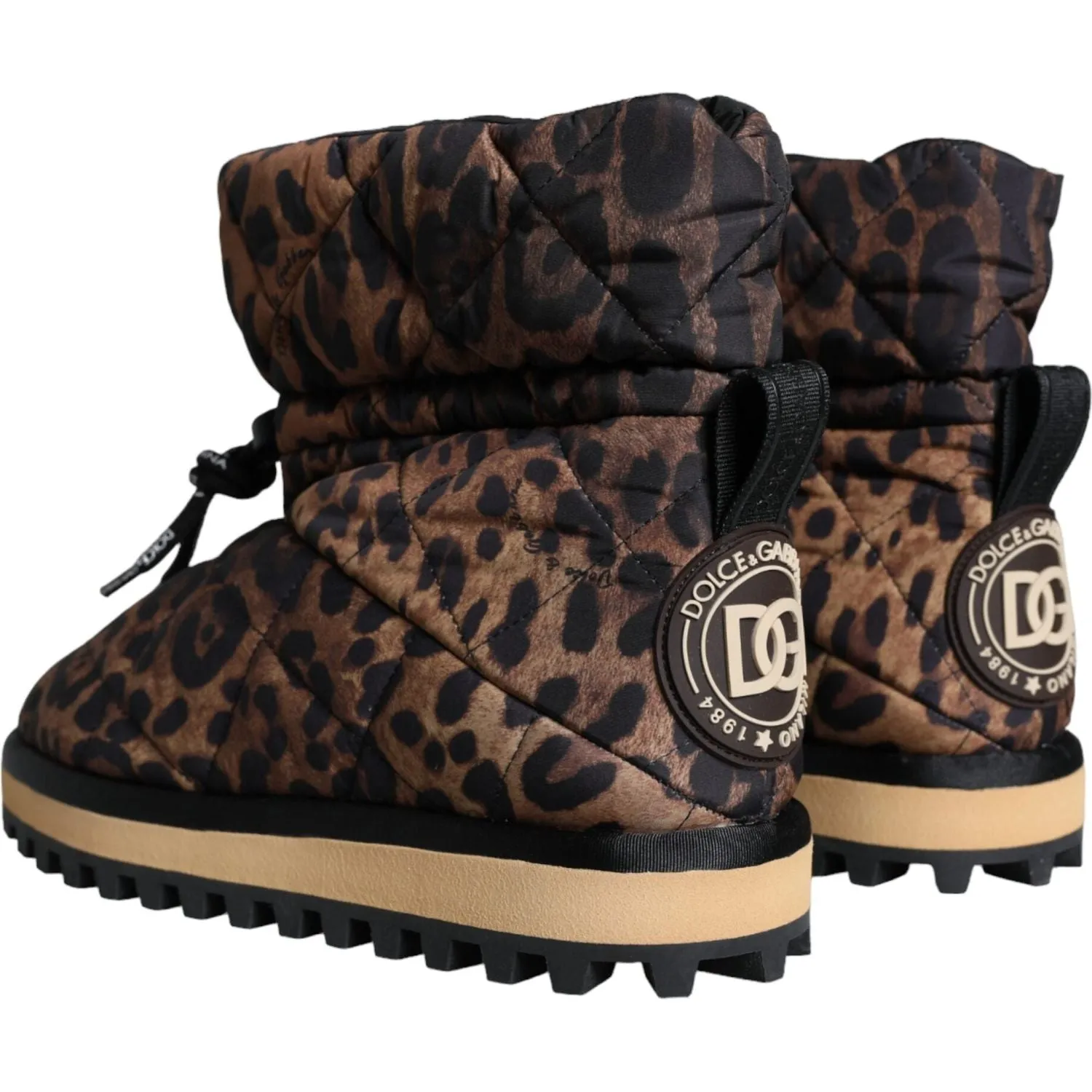 Dolce & Gabbana Brown Leopard Ankle Boots Padded Shoes