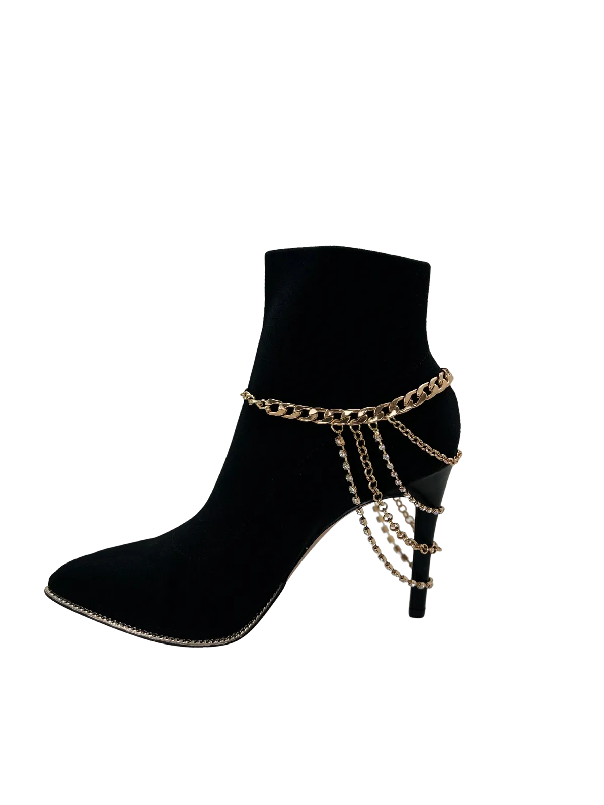 Gold Metal Boot Chain Bracelet Anklet Shoe Multi Strand Back Charm Jewelry One Size