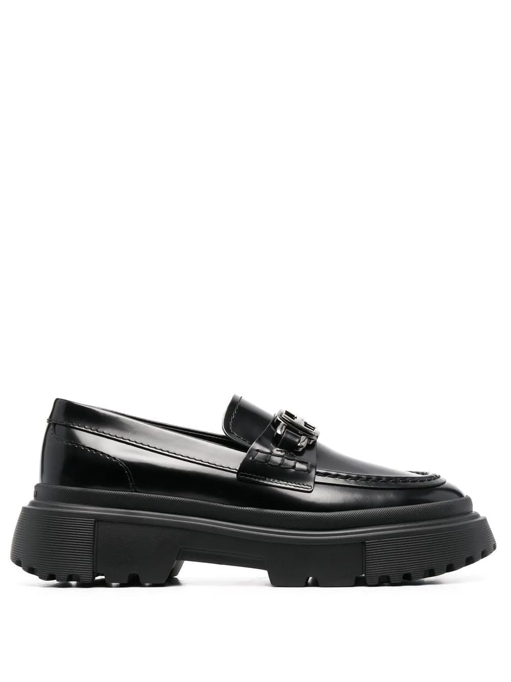 Black Pre-Flat Hogan Shoes - Womens Classic Slip-On Flats