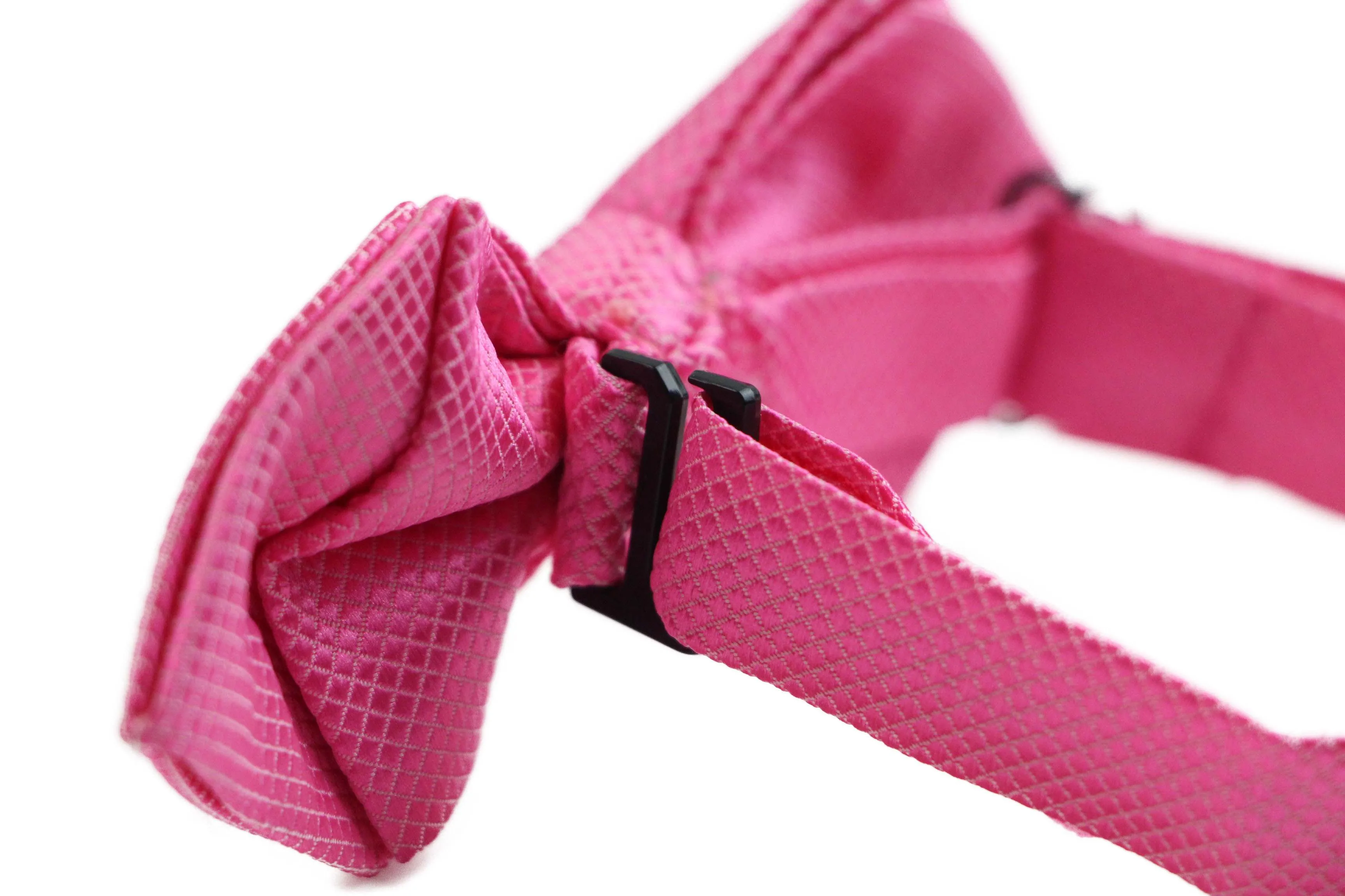 Mens Fuchsia Diamond Shaped Checkered Bow Tie