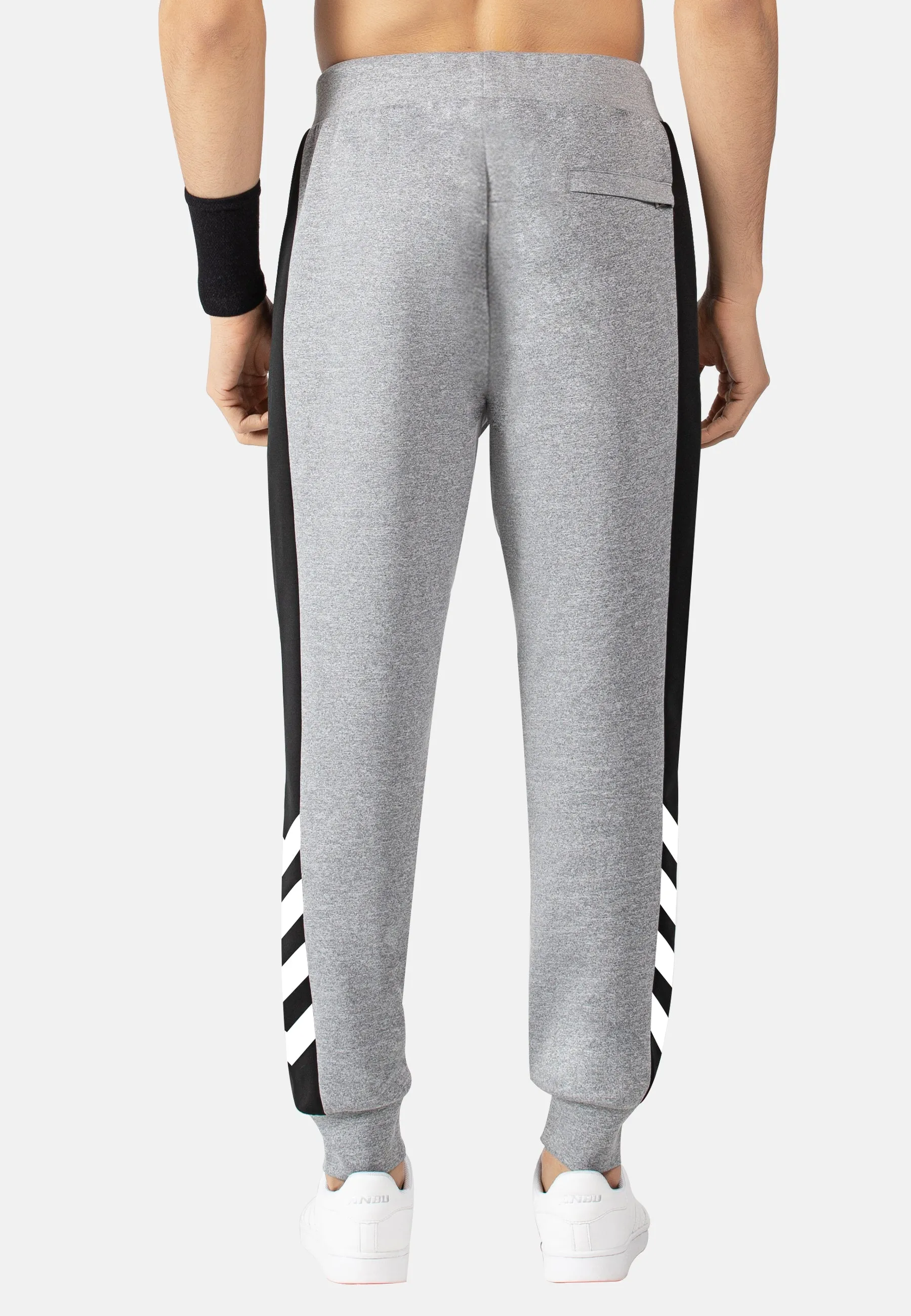 Mens sweatpants bottoms with Reflective printed blocks