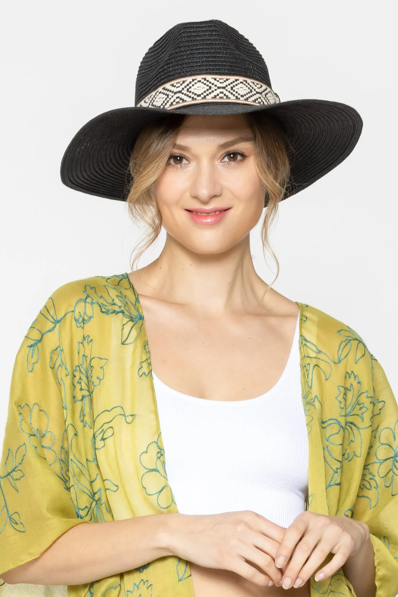 Multi Color Band Panama Hat