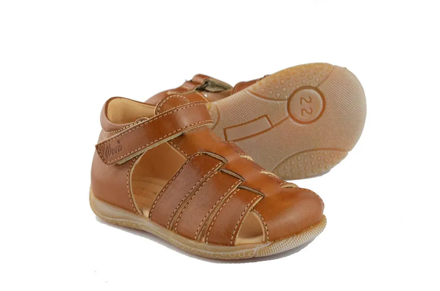 Ocra Boys Brown Sandal with Velcro Strap