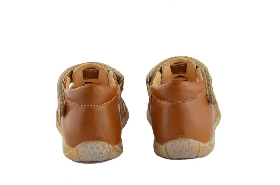 Ocra Boys Brown Sandal with Velcro Strap