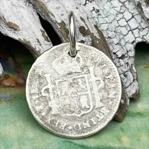 Pirate Chic Silver 1 Reale Spanish Portrait Dollar Dated 1790 - the Legendary "Piece of Eight" Pendant | Artifact #8840