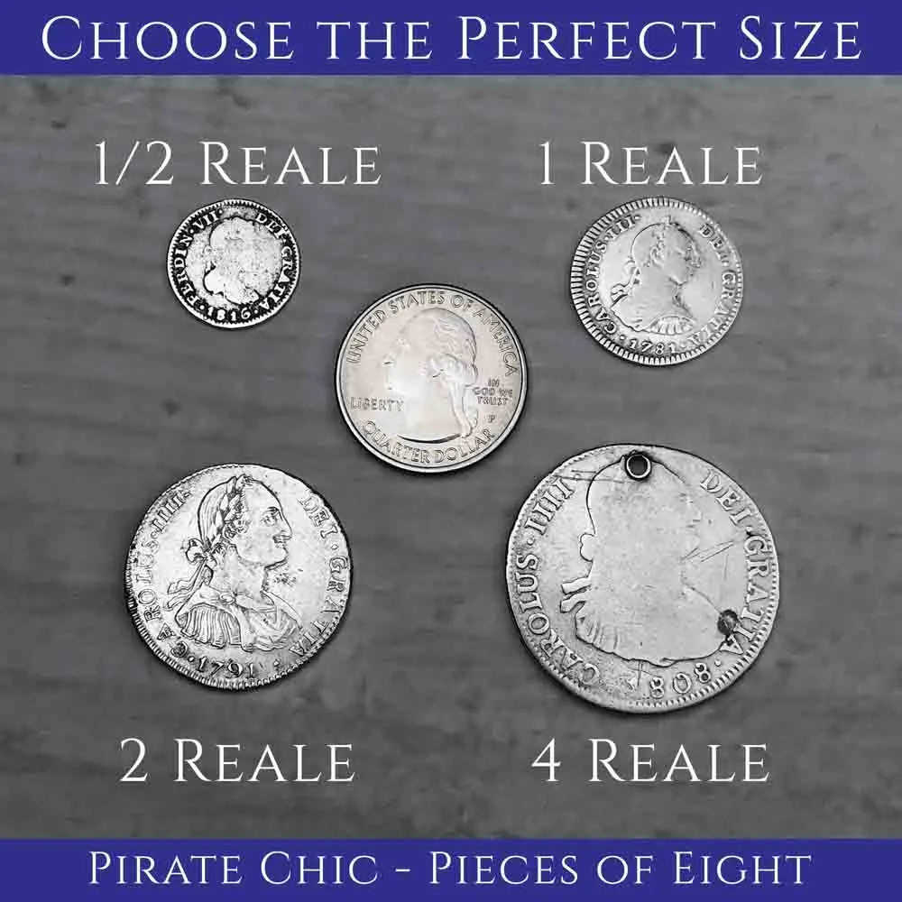 Pirate Chic Silver 1 Reale Spanish Portrait Dollar Dated 1799 - the Legendary "Piece of Eight" Pendant | Artifact #8853