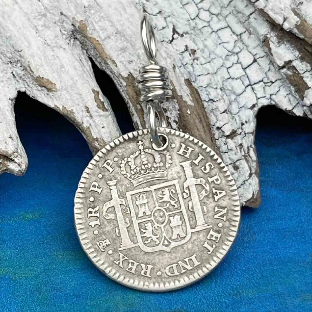 Pirate Chic Silver 1 Reale Spanish Portrait Dollar Dated 1799 - the Legendary "Piece of Eight" Pendant | Artifact #8853