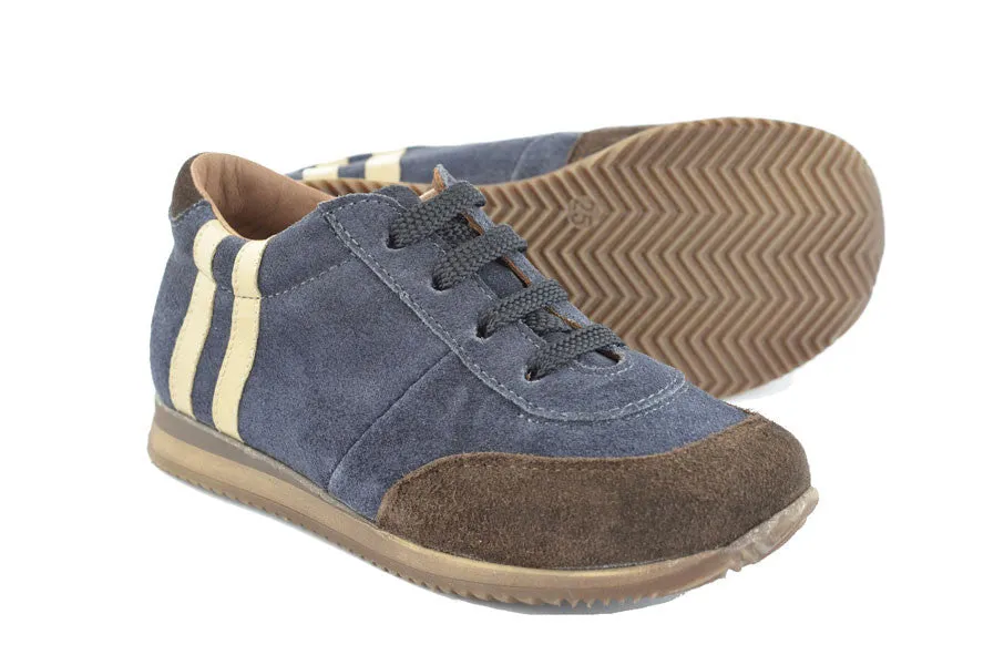 PèPè Boys Navy & Brown Suede Trainer