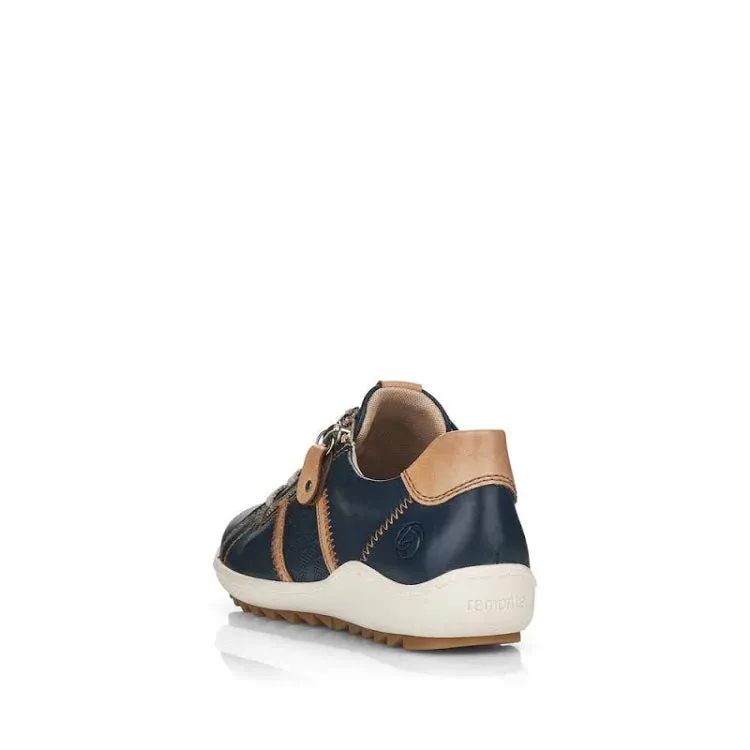 Remonte R1426-14 Blue Combination Leather Trainers