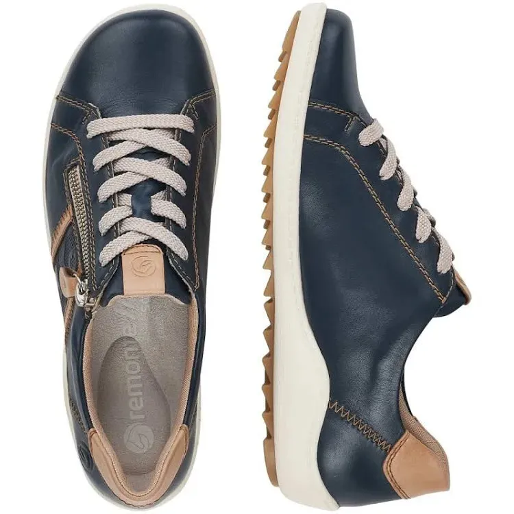 Remonte R1426-14 Blue Combination Leather Trainers