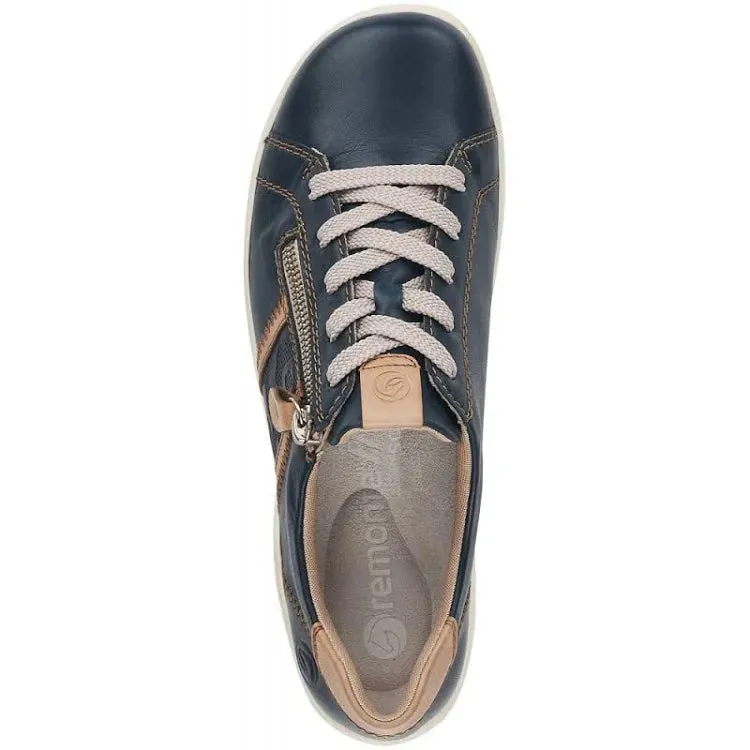 Remonte R1426-14 Blue Combination Leather Trainers