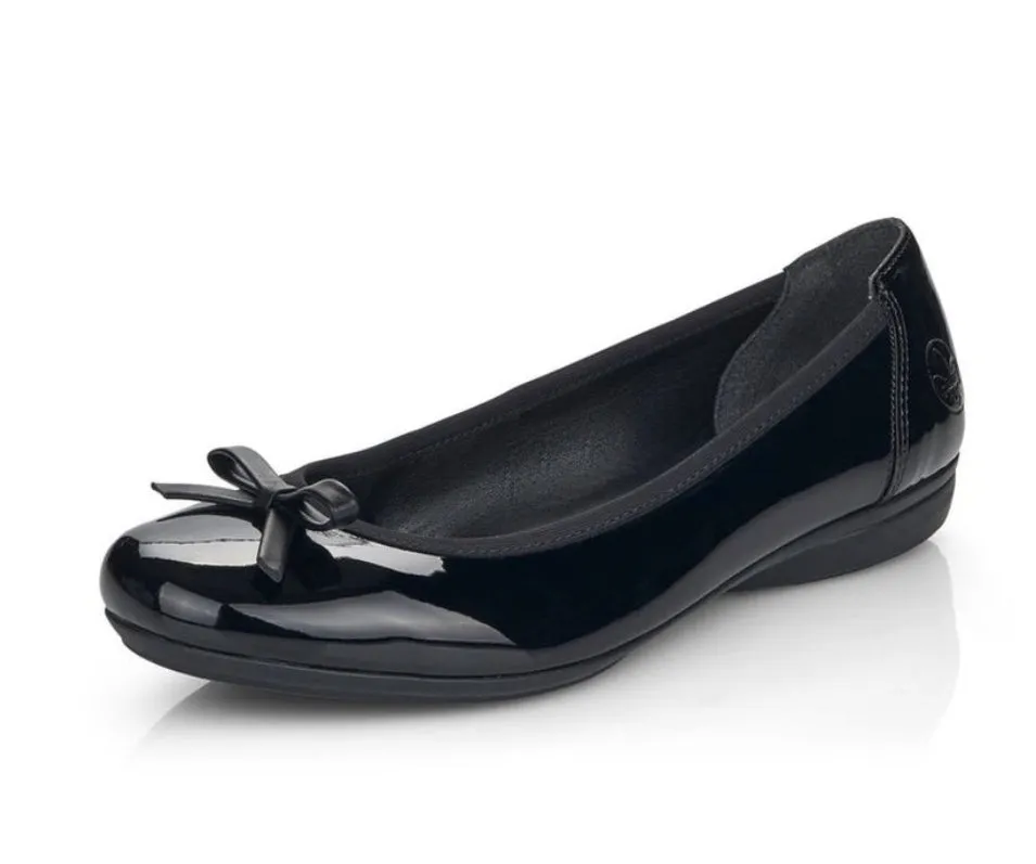 Rieker L8352-00 Black Patent Ballet Pump Shoe