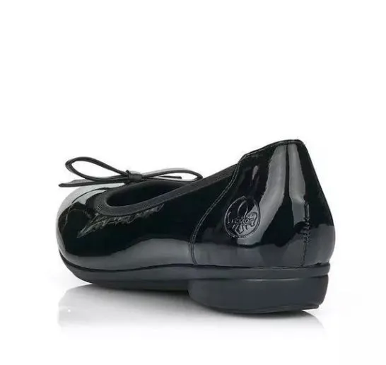 Rieker L8352-00 Black Patent Ballet Pump Shoe